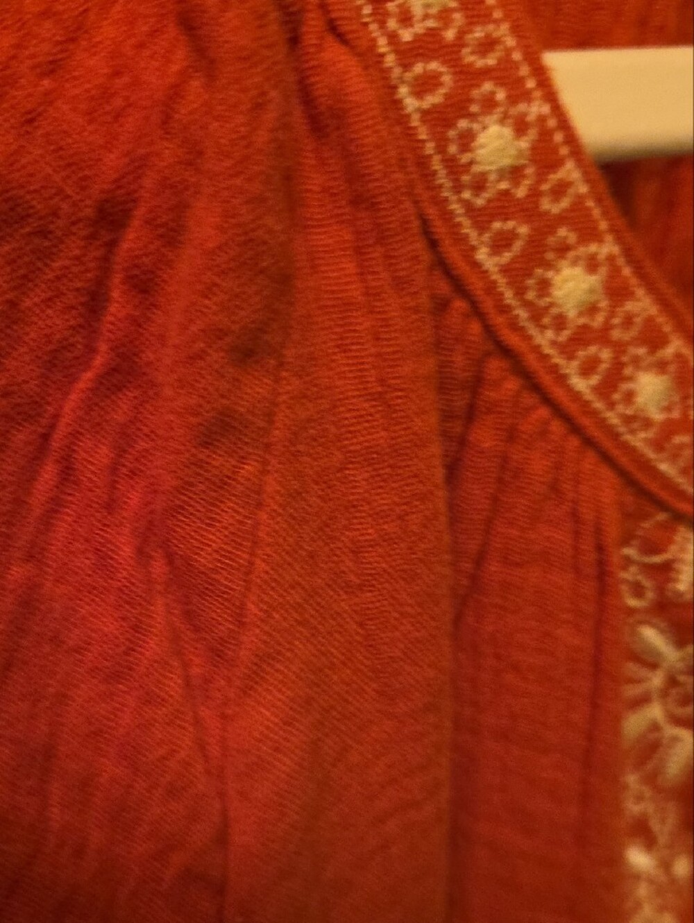 easel Embroidered Tassel Peasant Tunic - Rust - Picture 8 of 12